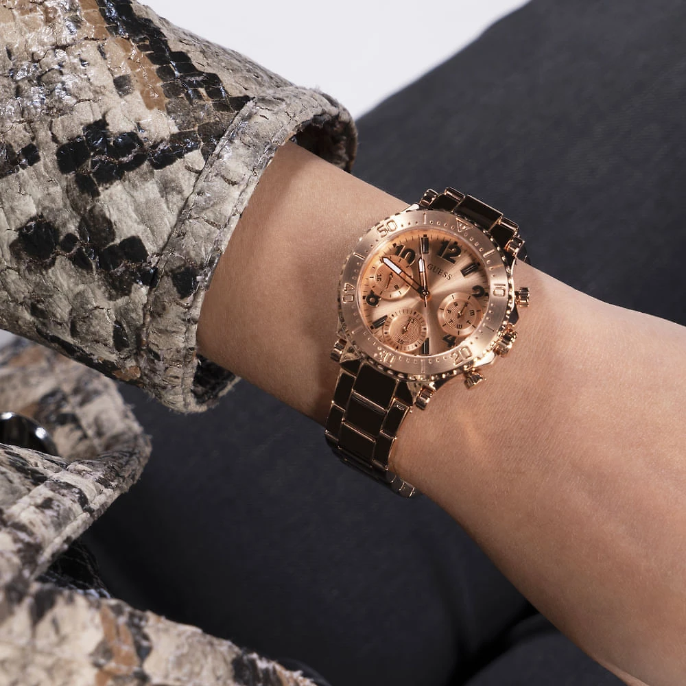 Miniatura Relógio Guess Feminino Multifunção Rose Gold GW0465L2