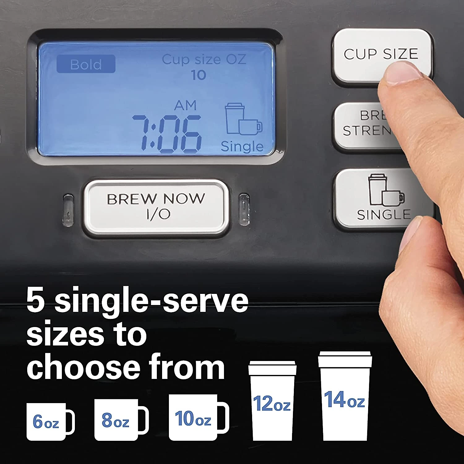 Hamilton Beach 49902 Cafeteira Programável 16L com Tela LCD e Painel de Controle 110V1400W Preta