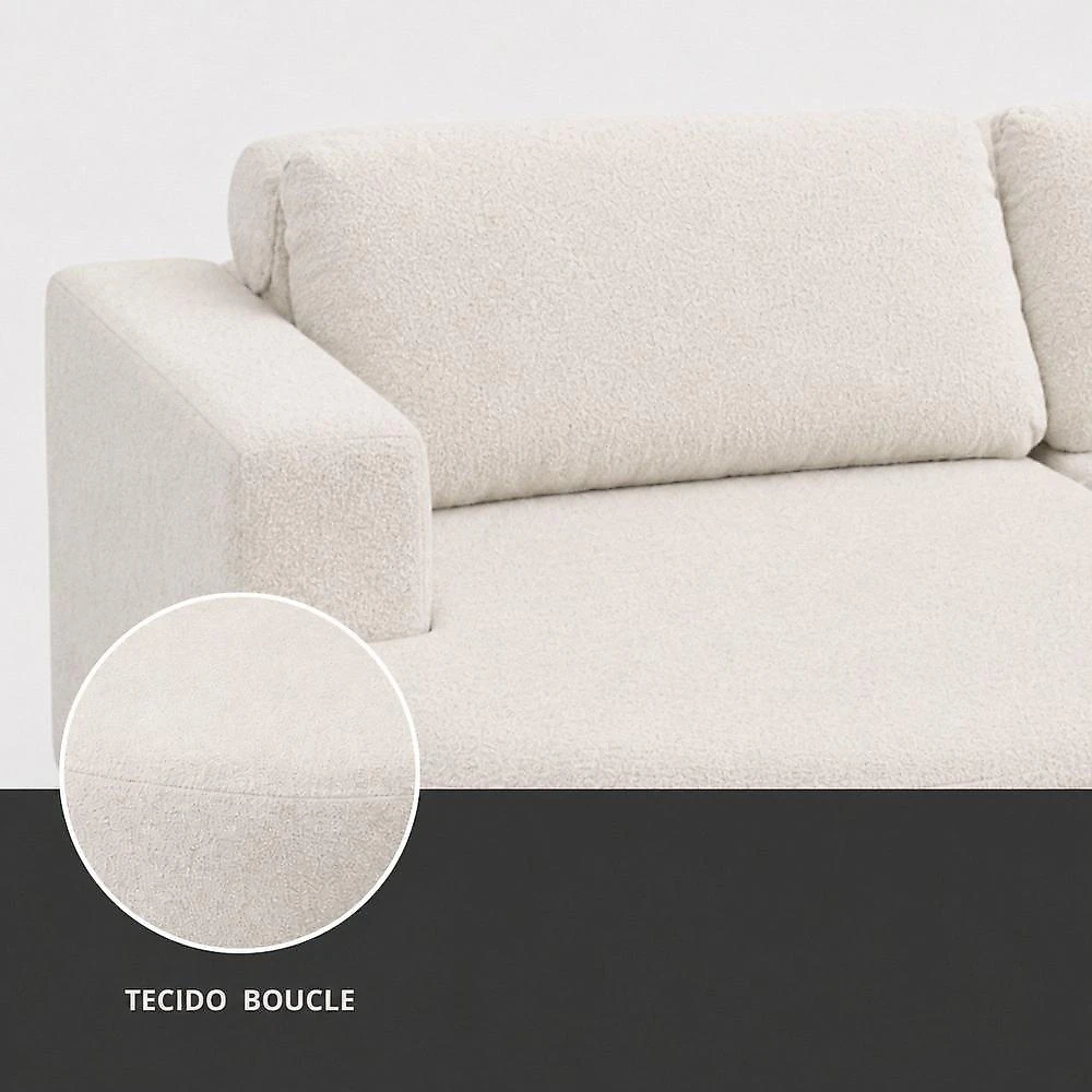 Sofá Living Retrátil e Reclinável 5 Lugares 292cm Encantus Bege