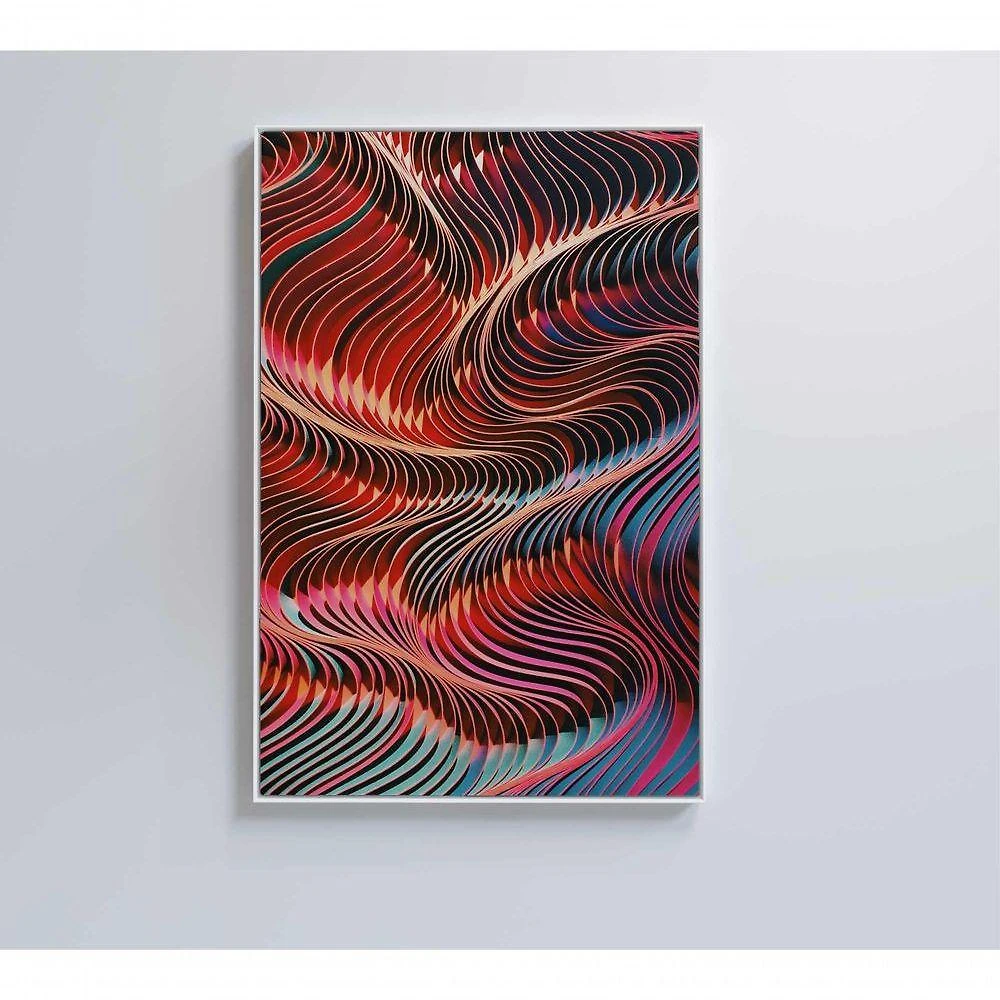 Quadro Abstrato Ondulações 60x90 Cm Vidro Impresso