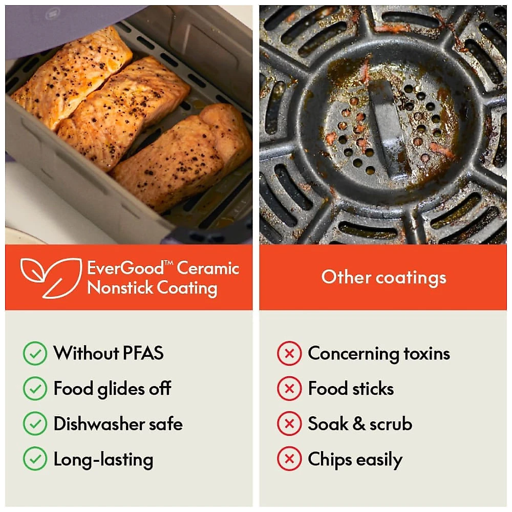 Air Fruer Compacta 3,73L com Revestimento Antiaderente e 6 Programas, 110V, Bella Slim, Ameixa 110v