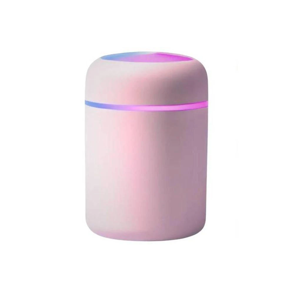 Kit 02 Umidificador de Ar Rosa Aromatizador Ultrassônico 300ML Usb Led Rgb