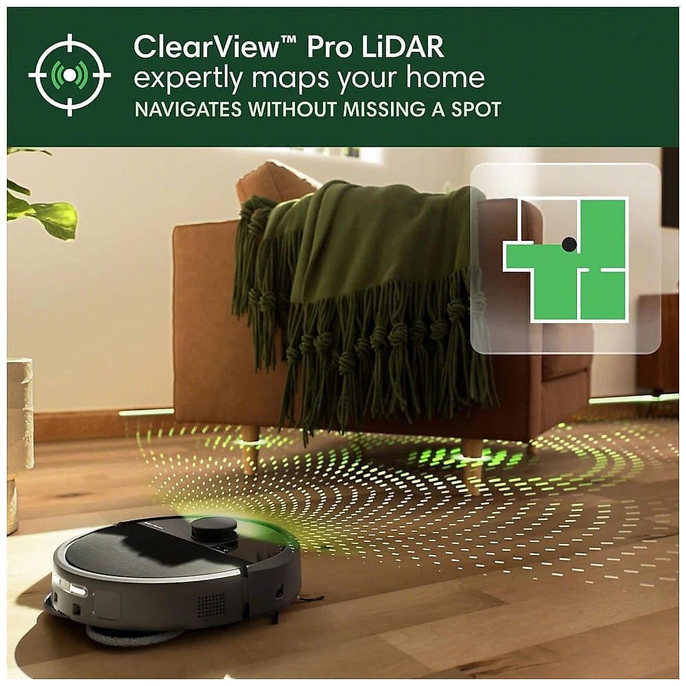Robô Aspirador e Mop iRobot Roomba 505 Combo Preto com Base AutoWash LiDAR PrecisionVision AI 120V