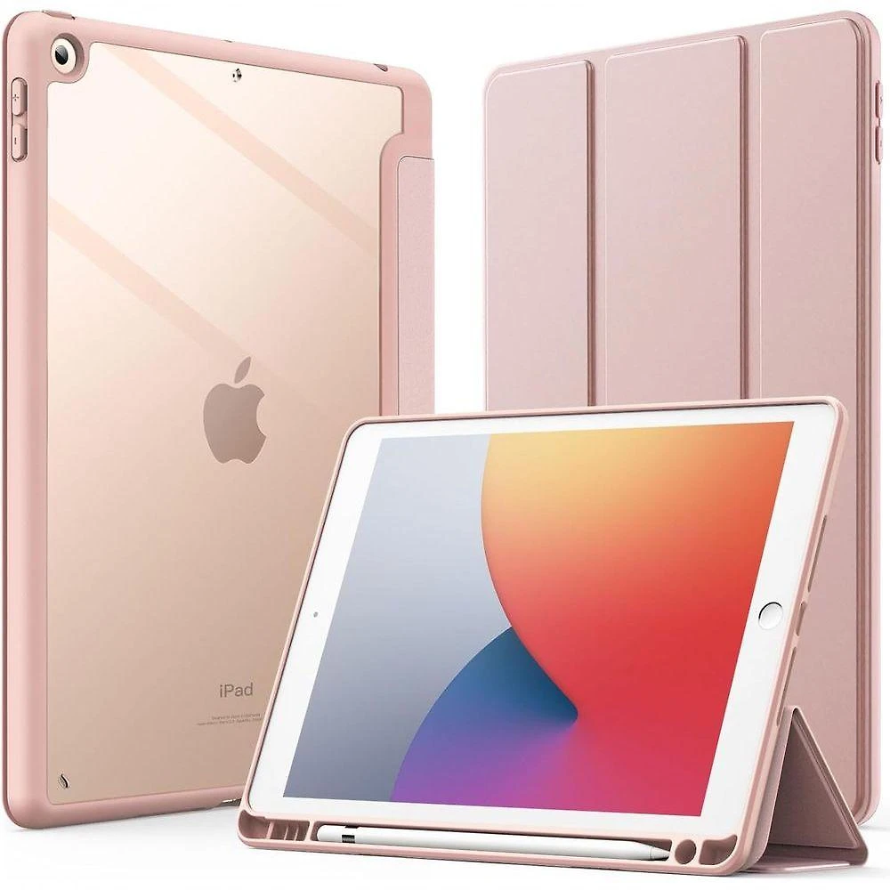 Capa Compativel Ipadd 10,2 Polegadas (9/8/7a Geração, 2021/2020/2019) Com Porta Pencil, Capa Traseira Transparente, Supo