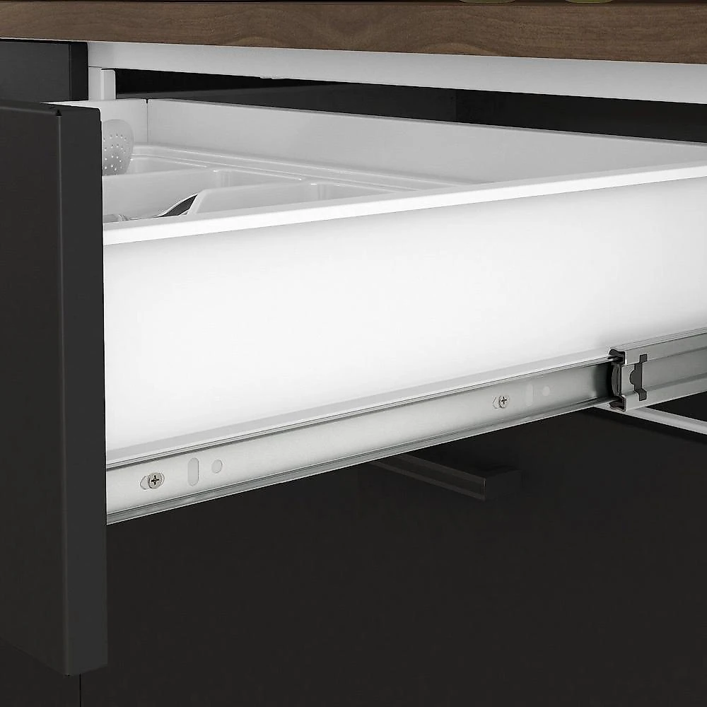 Paneleiro em Aço 2 Portas 1 Esquerda Gaveta 60cm Espaço para Forno Rodapé em PVC Exclusive Itatiaia Paneleiro em Aço para Forno 2 Portas 1 Gaveta Exclusive E Preto Matt/Grafite