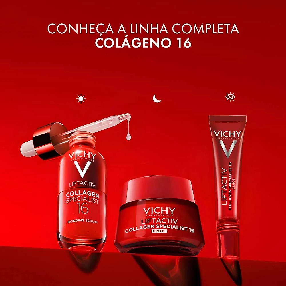 Sérum facial antirrugas e firmador com peptídeos de colágeno vichy liftactiv 30ml