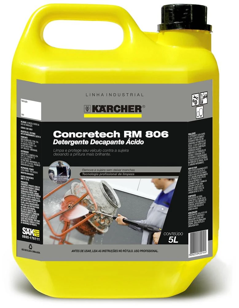 Detergente Decapante Ácido Concretech RM 806 - 5 Litros Karcher