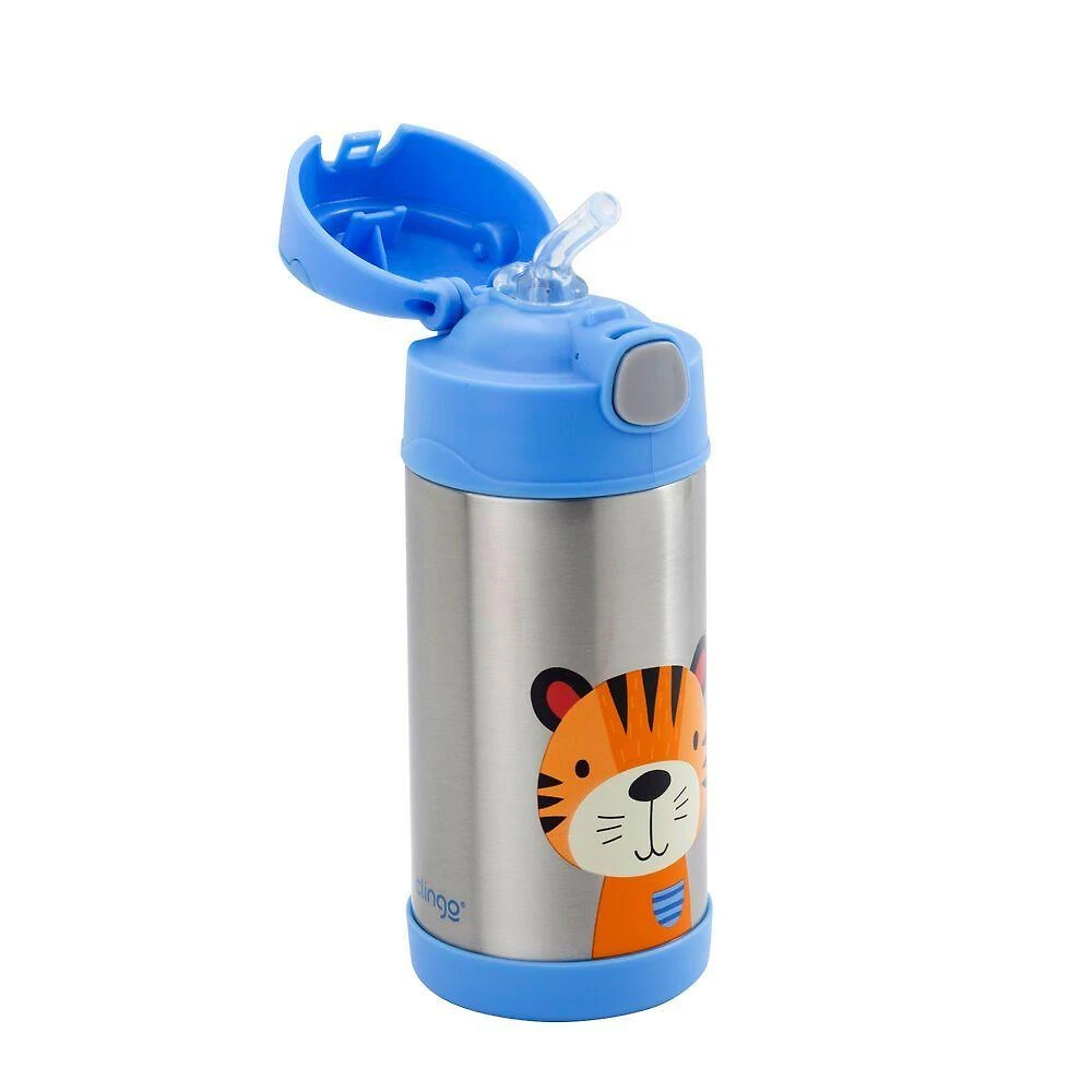 Garrafa Térmica Infantil Tigre com Isolamento a Vácuo Inox Clingo