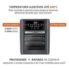 Fritadeira Air Fryer Oven Mondial AFON-12L-FG 12L Digital 2000W Cinza 110V