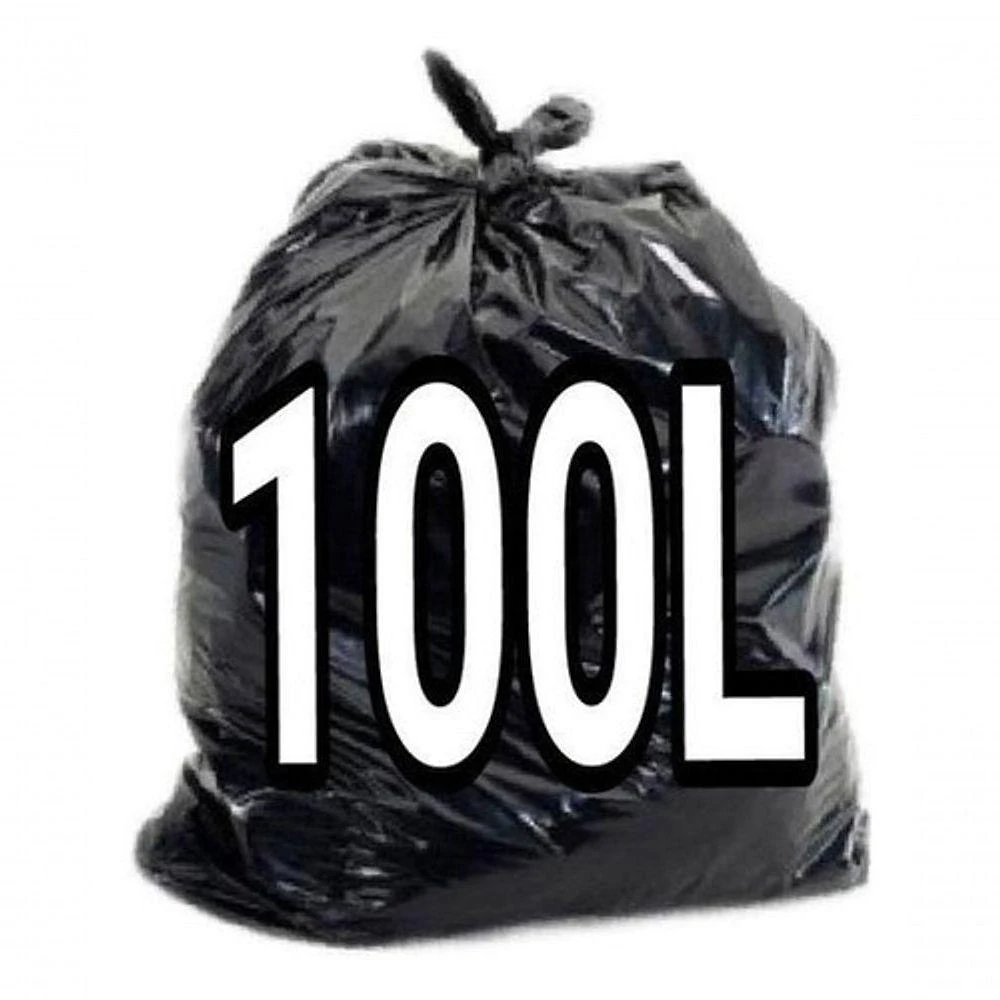 Saco de Lixo 100L Comum com 100 Unidades para Uso Doméstico e Comercial Higipack