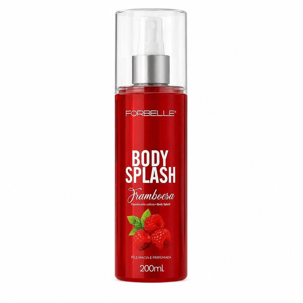 Body Splash Framboesa Desodorante Colonia Perfumacao Corporal Frutada 200ML Forbelle