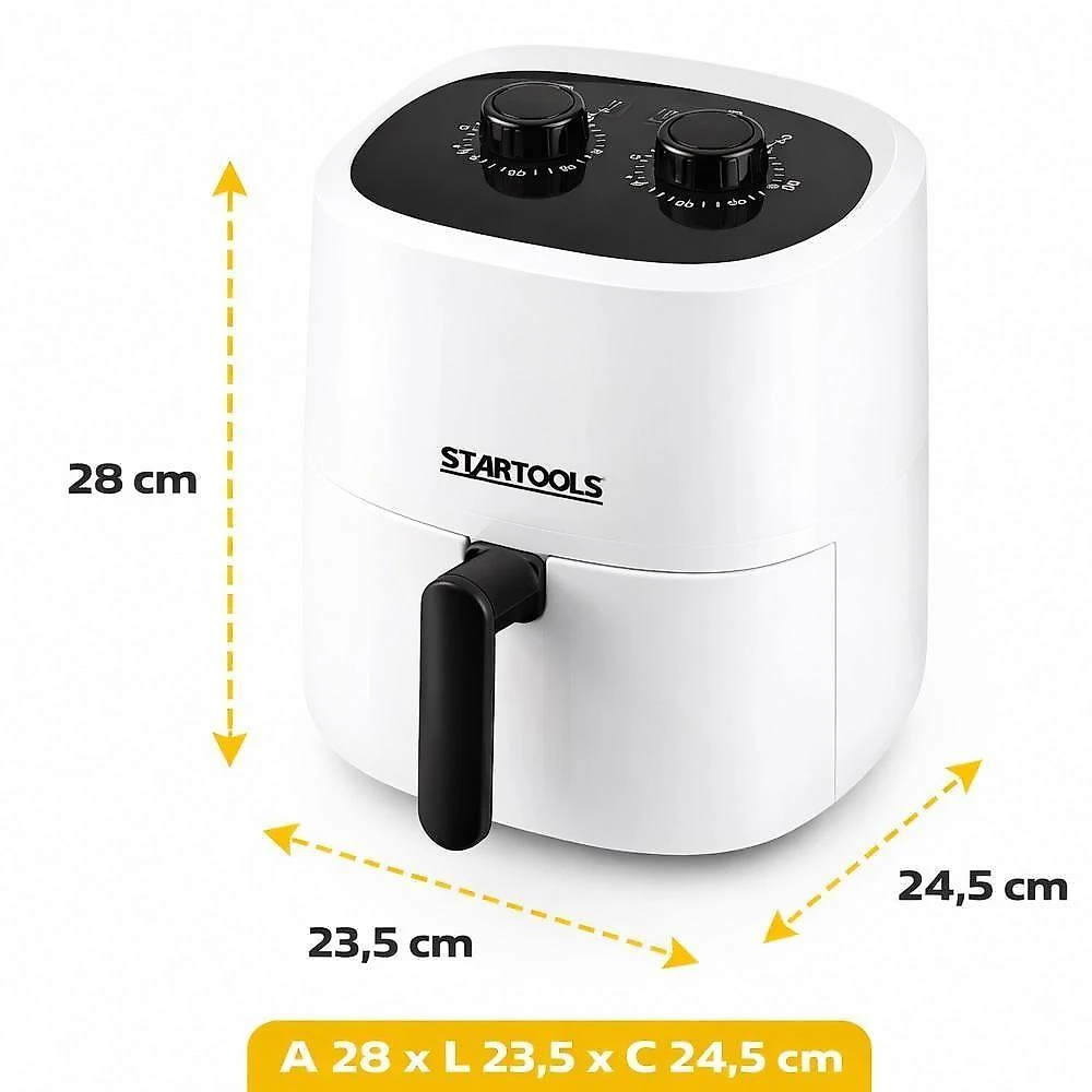 Fritadeira Elétrica Air Fryer Yeet 3,4L 1200W sem Óleo Branca 110V