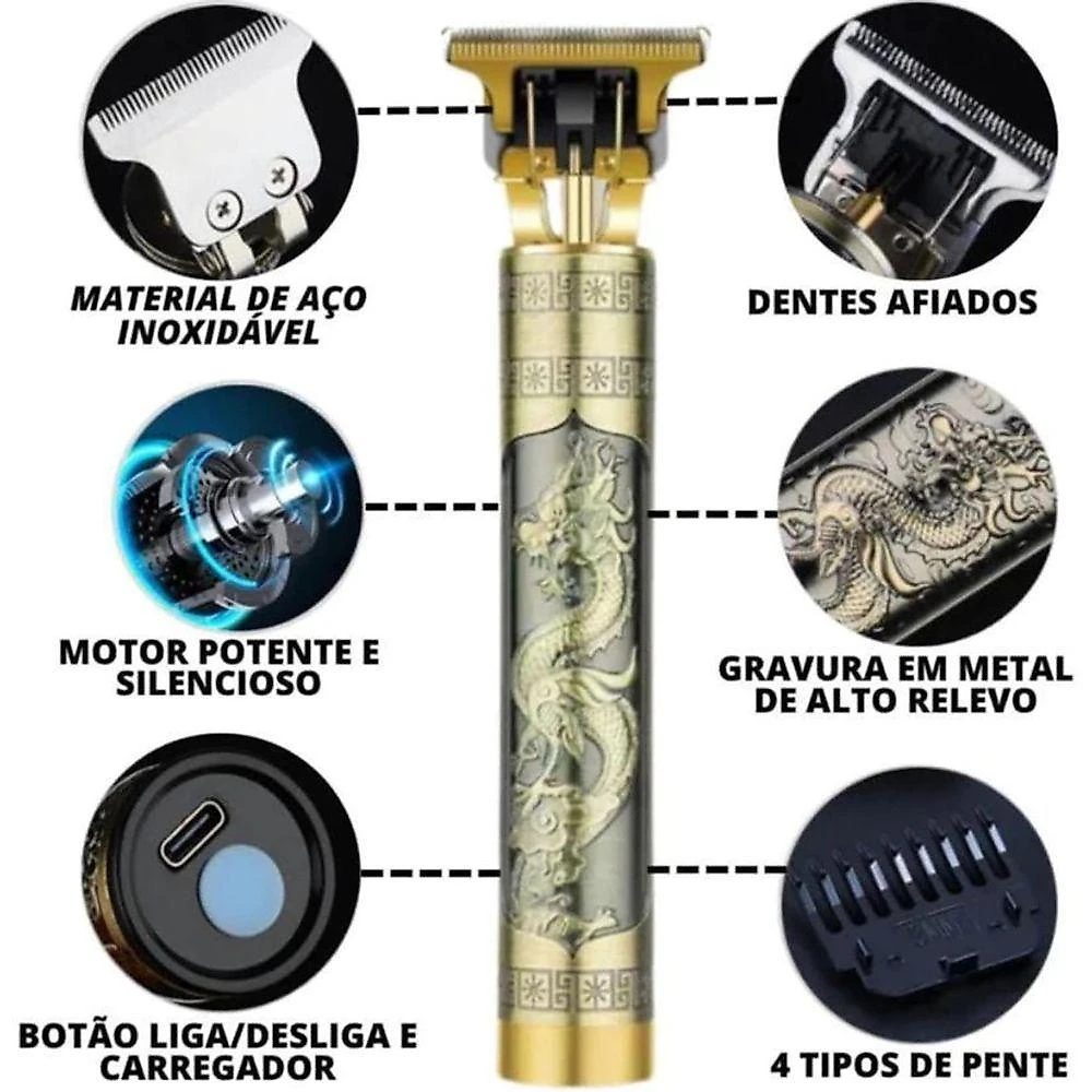 Kit Barbeador e Aparador de Pelos OEM Masculino Lâmina Aço Inoxidável Bateria Recarregável 3.7V 110V