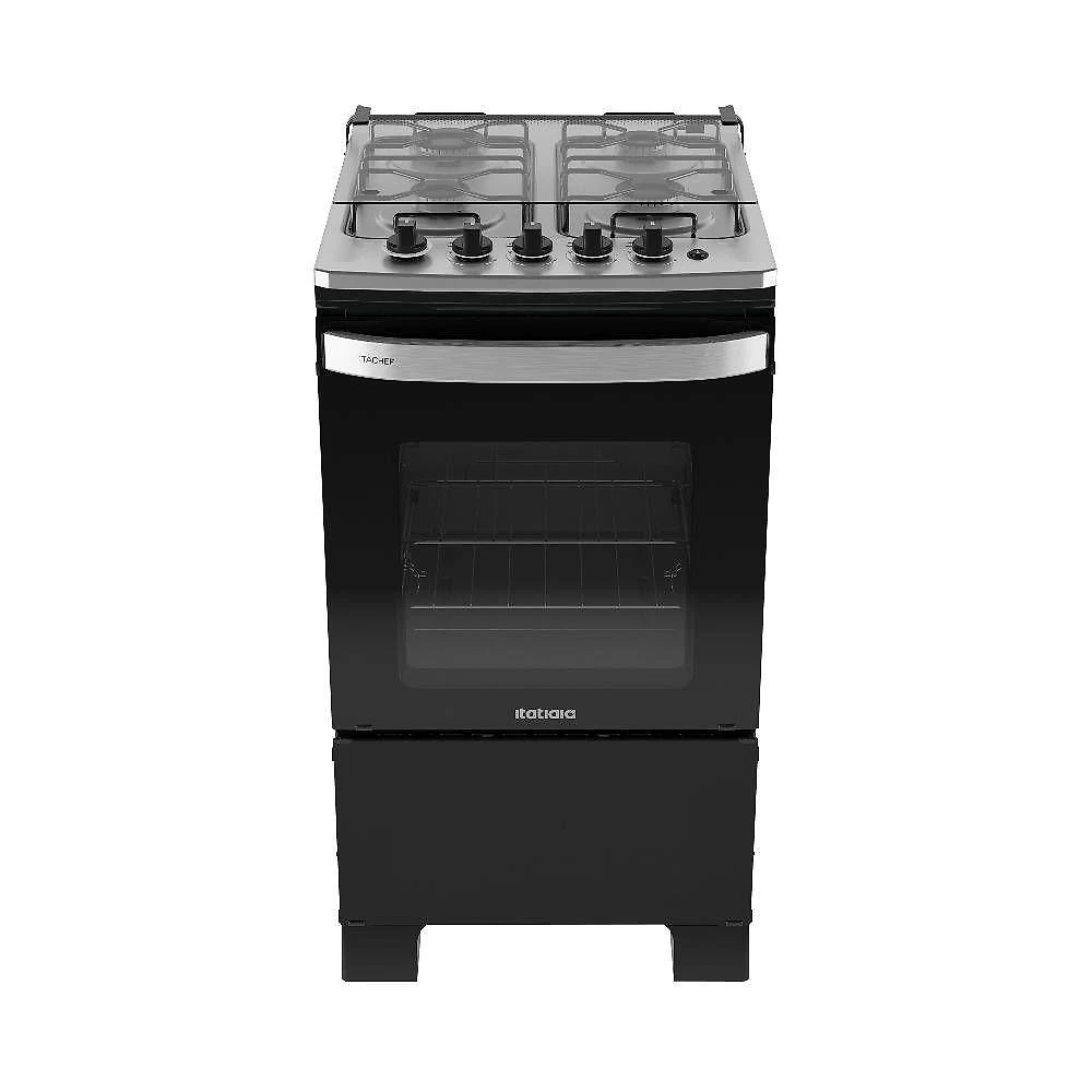 Fogao itatiaia itachef 4 bocas mesa de inox preto bivolt (3700000498)