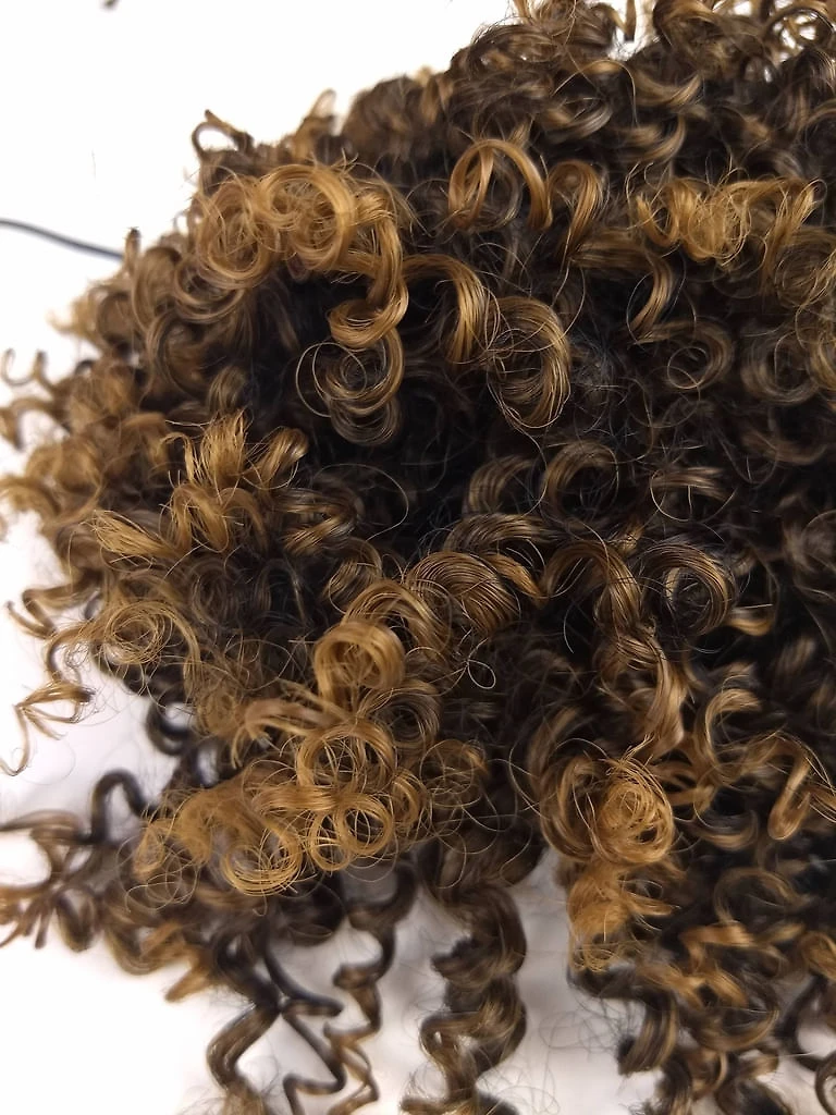 Coque Afro Puff Castanho Acobreado 15cm Fibra Japonesa