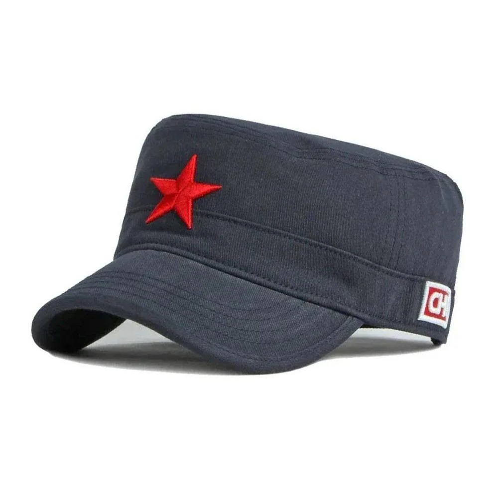Boné Exército Liso De Beisebol Estrela Vermelha, Primavera Azul