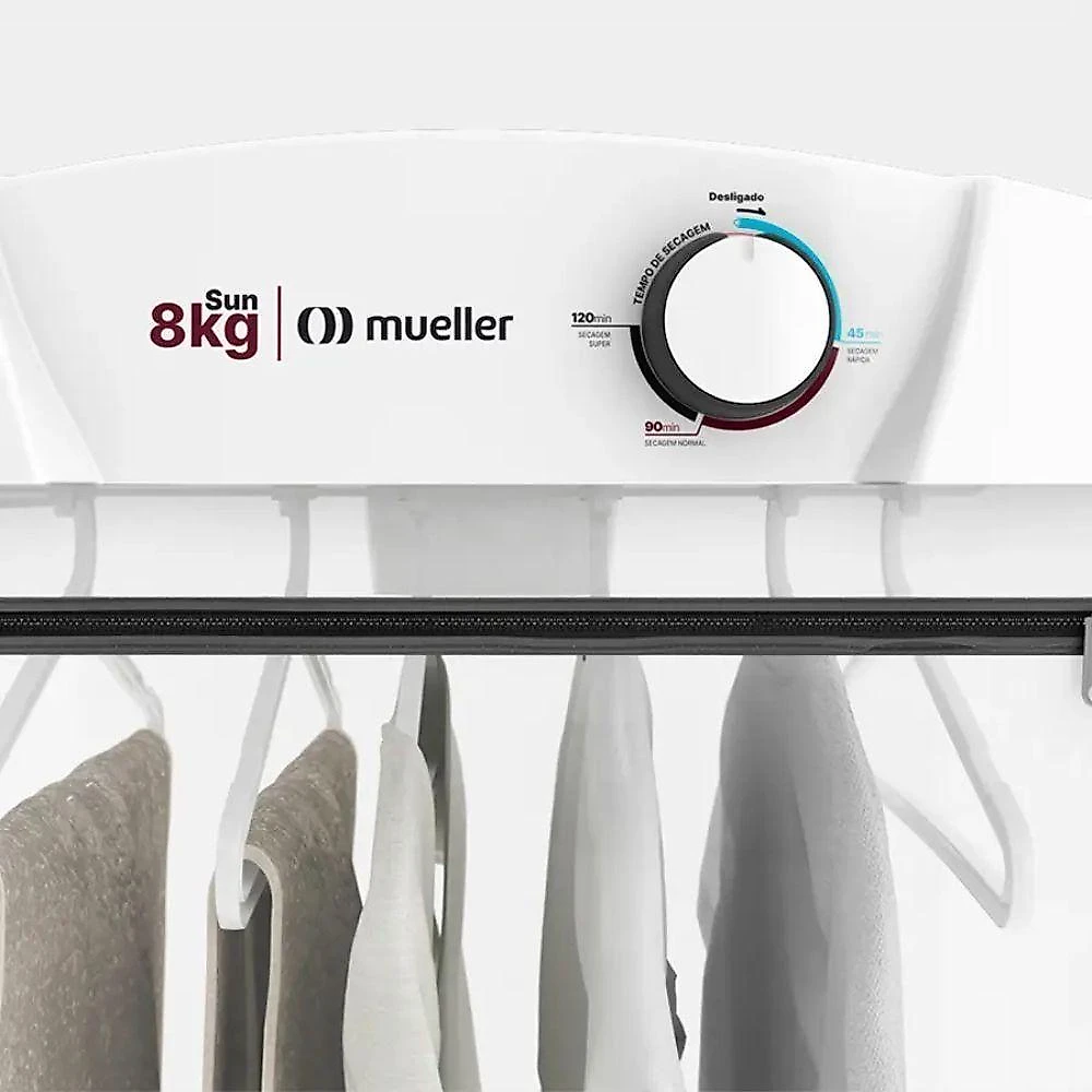 Mueller Sun Secadora de Roupa 8 kg 127v Branca com 6 Cabides