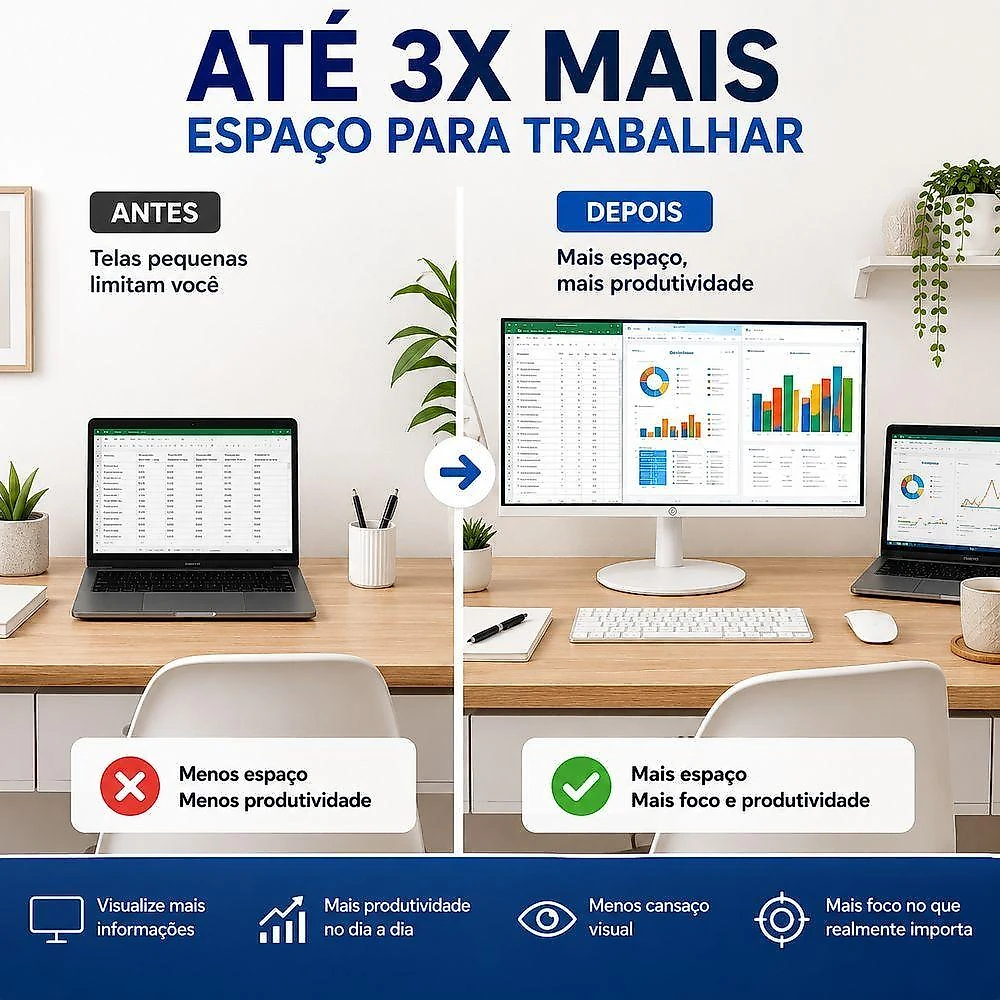 Monitor Widescreen 24" Full HD 75Hz Branco Brazil PC HDMI VGA VESA