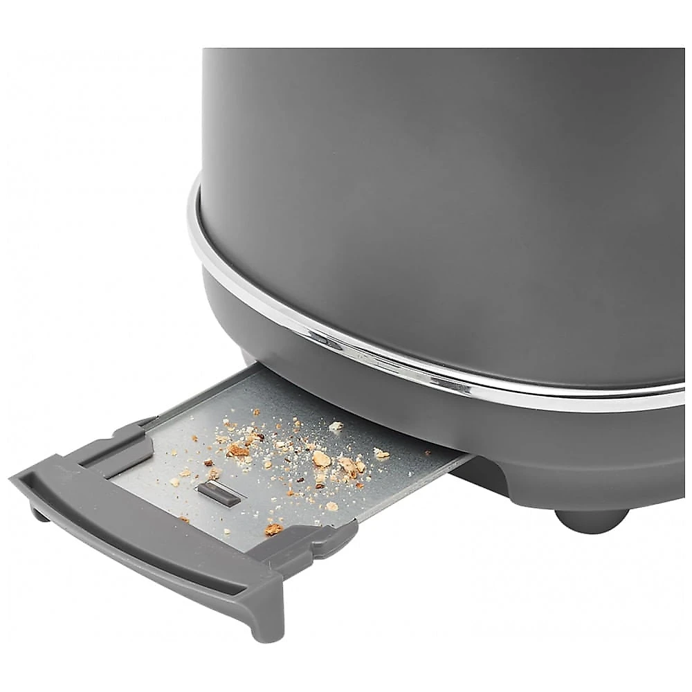 Torradeira HADEN Chelsea inox 2 fatias cinza e cromada com fenda larga e 6 níveis de tostagem 900W 110V