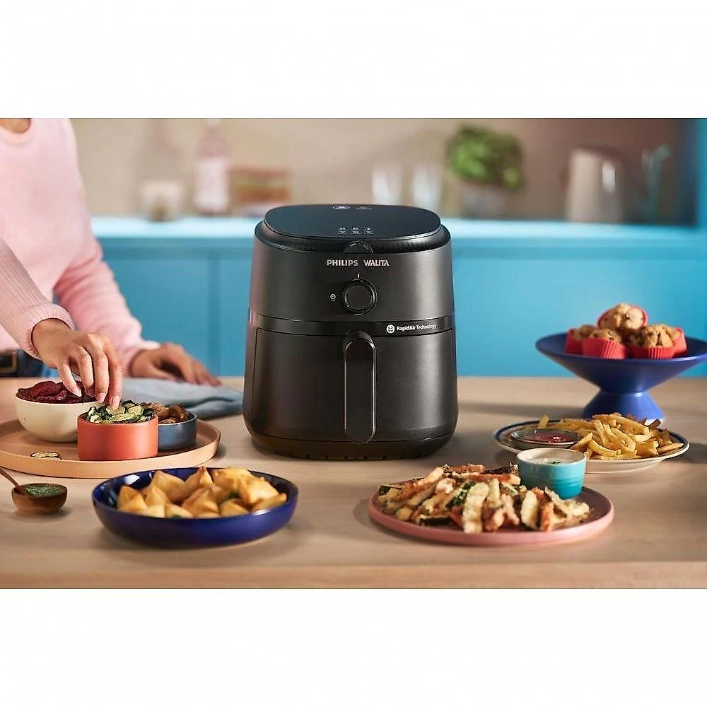 Fritadeira Air Fryer Philips Walita NA130 6,2L Cesto Antiaderente Preta 110V