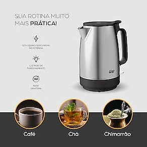 Chaleira Elétrica Wap Prosdócimo WCE2 com Capacidade de 2L – Inox/Preto 110V