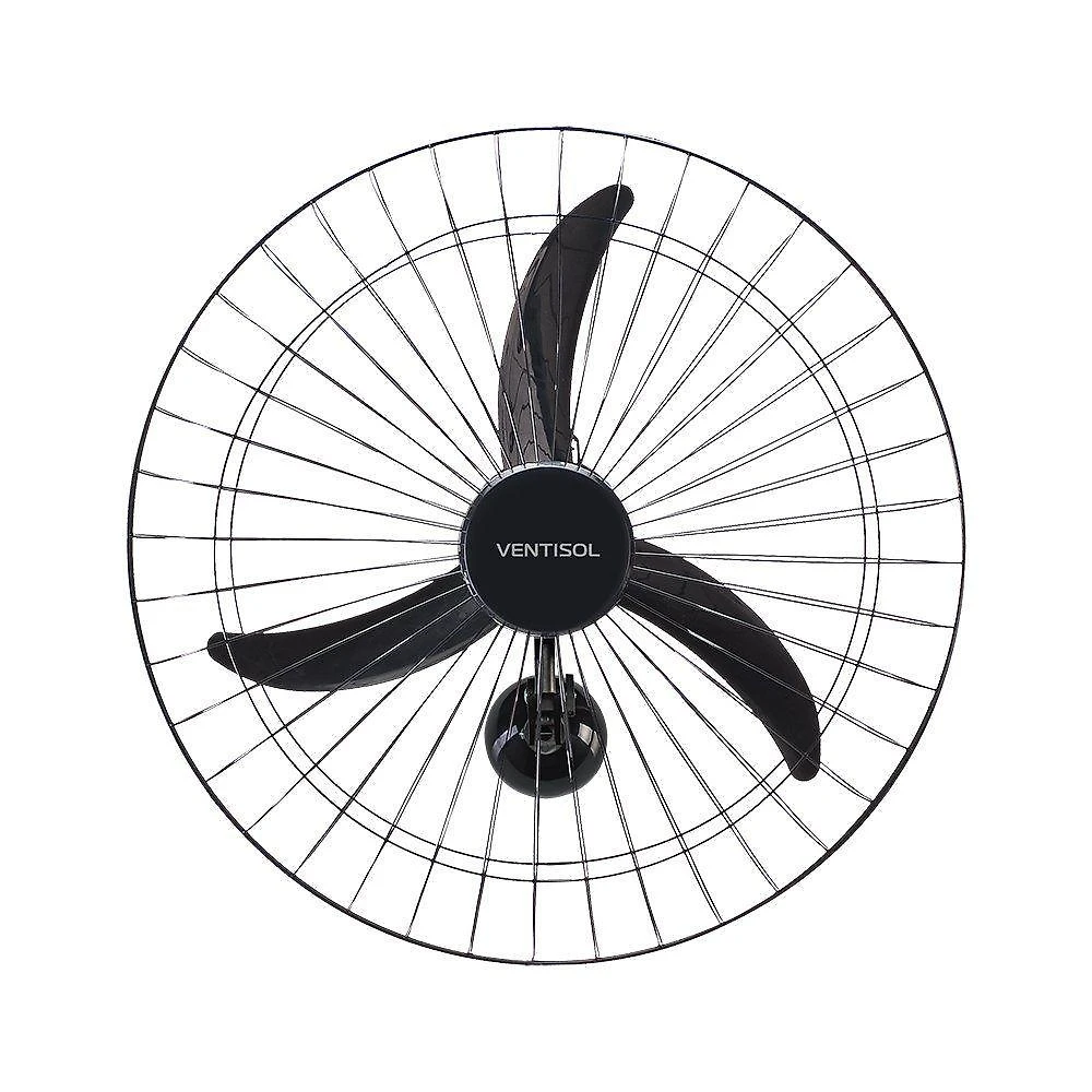 Ventilador de Parede Ventisol 147W 60cm 3 Pás Preto New 220V