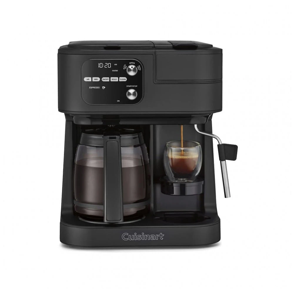 Cafeteira 4-em-1 Cuisinart Barista Bar Compatível Pods Single-Serve Três Tamanhos Café Espresso Cappuccino Latte SS-4N1MBNAS Preto Fosco 110V
