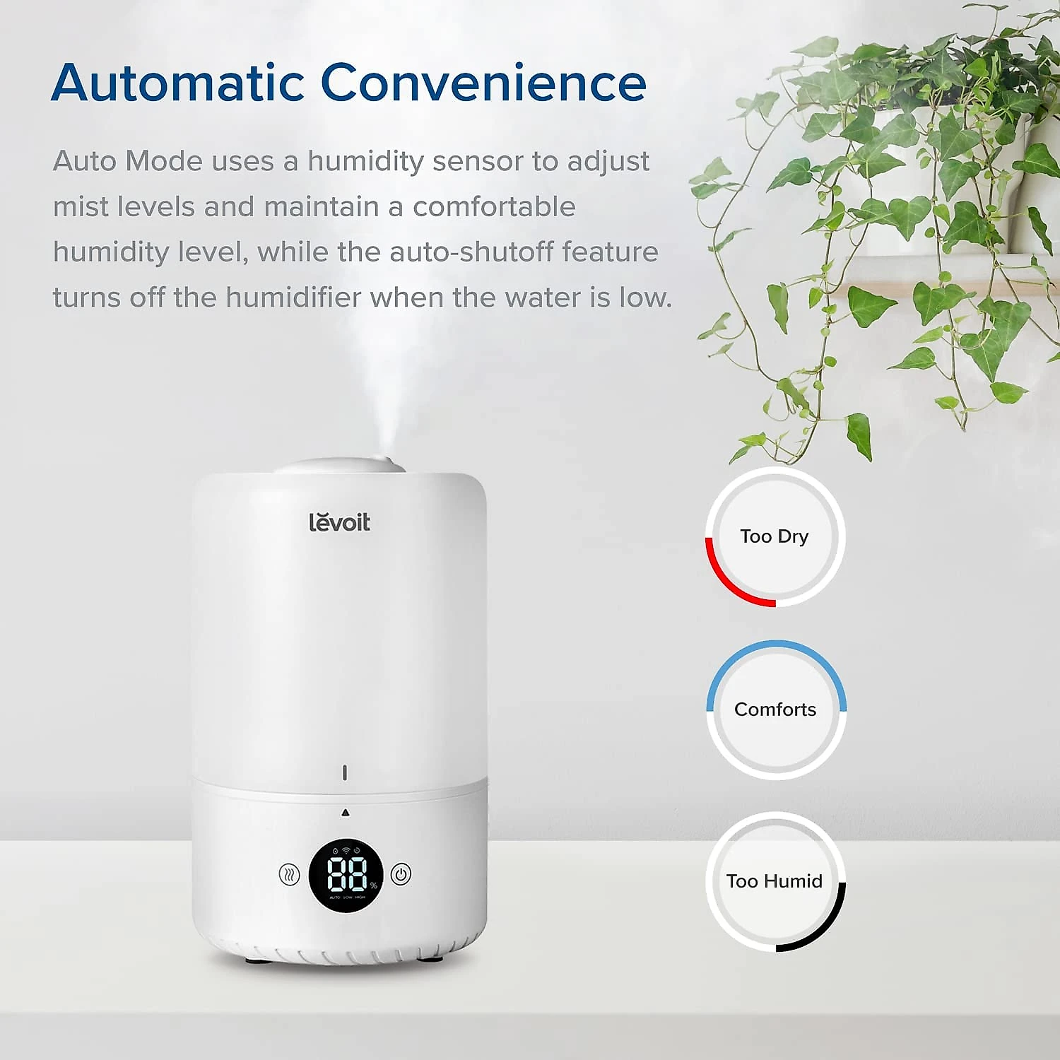 LEVOIT 200S Umidificador Ultrassônico Portátil 3L até 25H Ár ea até 26 m2 110V Branco