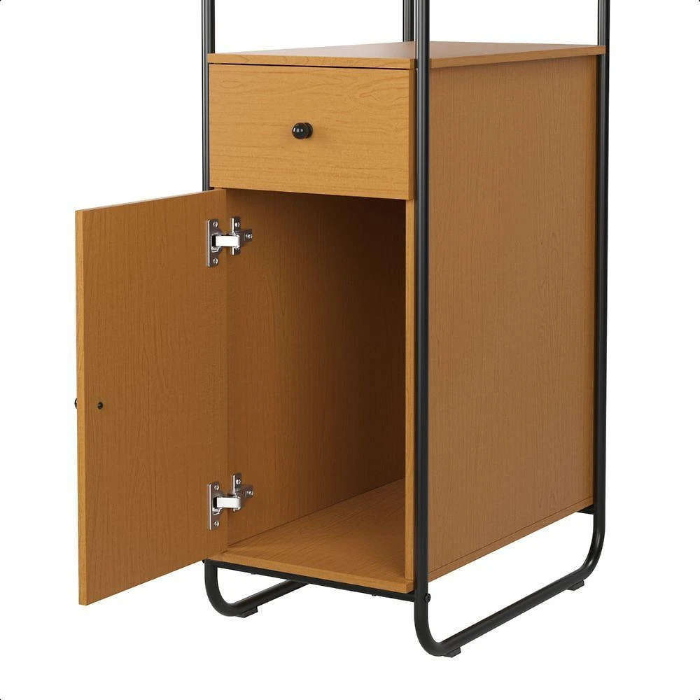 Miniatura Estante Estilo Industrial De Aço Com Gaveta E Porta Criare Canela