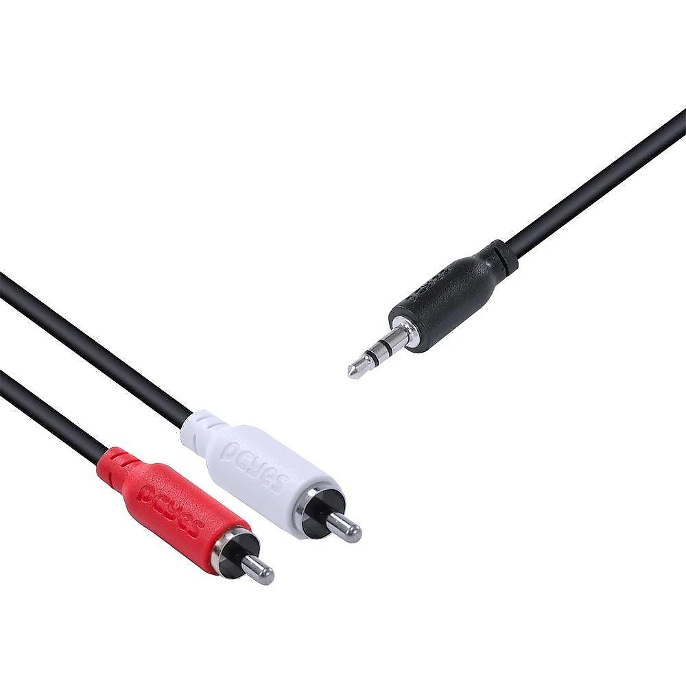 Cabo De áudio 2 Rca Macho Para P2 3.5mm Macho 28awg Puro Cobre 2 Metros - P2r35-2