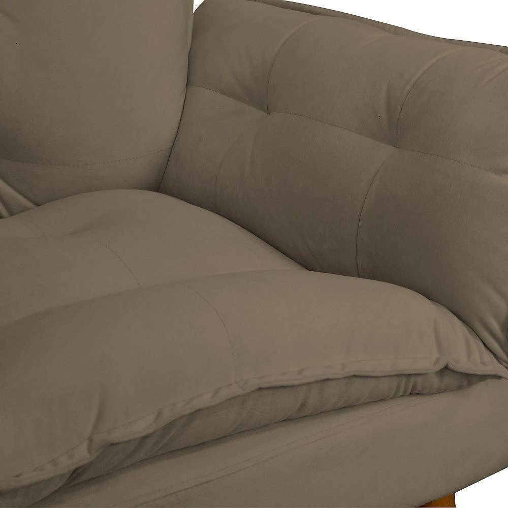 Poltrona Decorativa Para Sala E Quarto Opala Suede Herrero Cor:cappuccino