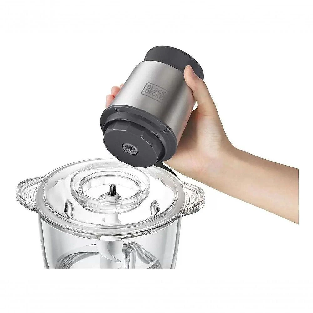 Mini Processador de Alimentos Black + Decker MP300G-B2 2 Velocidades Vidro 2L 110V