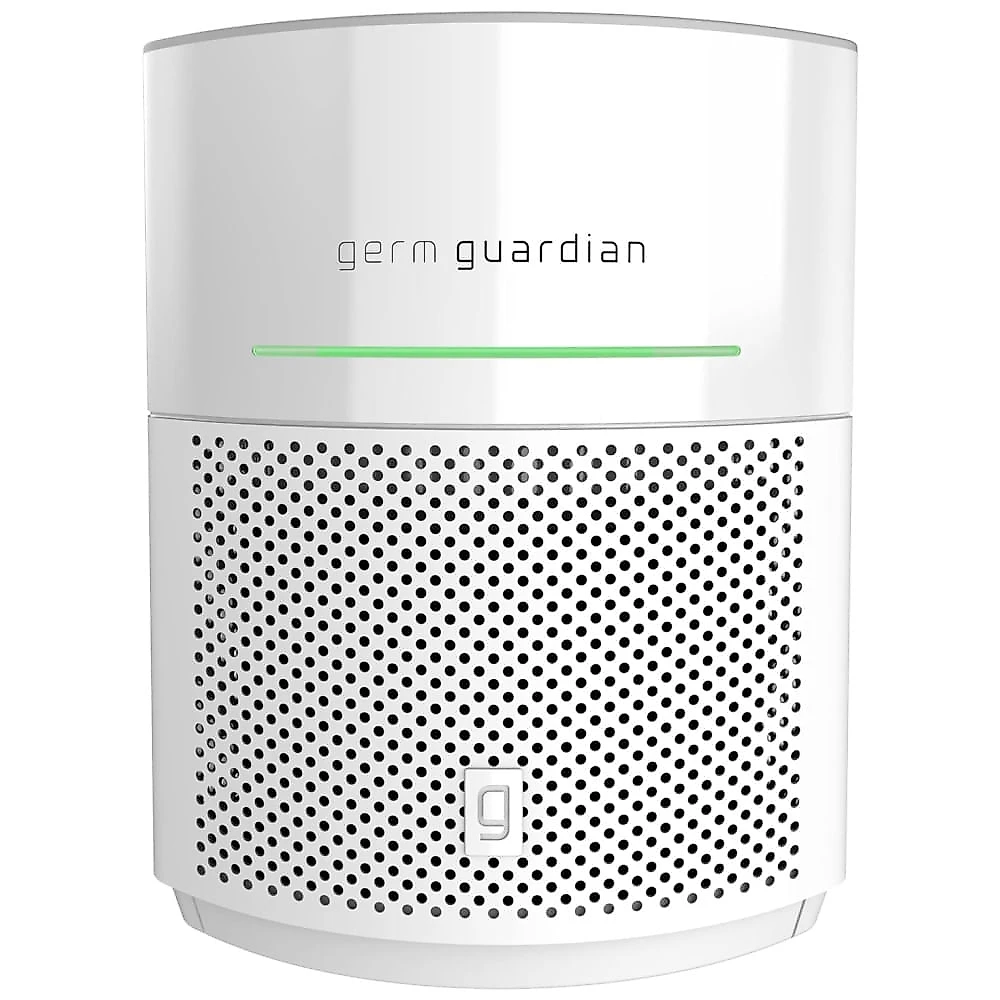 Purificador de Ar para Ambientes até 96m² com Filtro HEPA, Sensor de Qualidade, Luz UV-C e Saida de Ar em 360º, 110V, GermGuardian AC3000W, Branco 110v