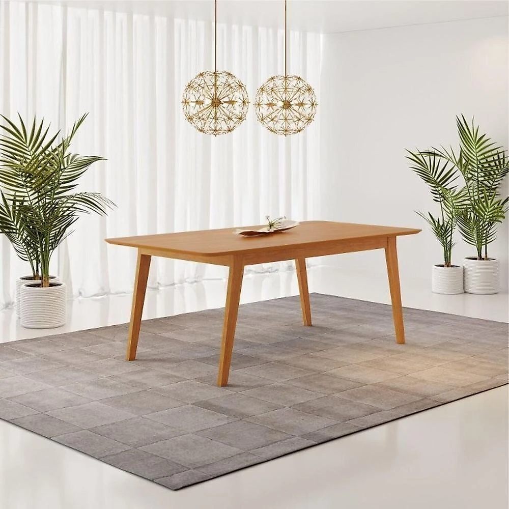 Conjunto Mesa de Reunião Retangular e 6 Cadeiras de Escritório com Rodízio Florença Espresso Móveis Cinamomo / Preto