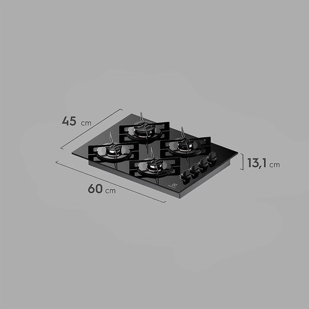 Cooktop 4 bocas electrolux ke4gr efficient mesa de vidro grade de aço fosco bivolt