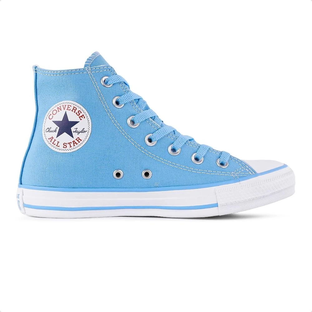 Miniatura Tênis Converse X Disney Stitch Chuck Taylor All Star Feminino Azul Claro / Branco - 33