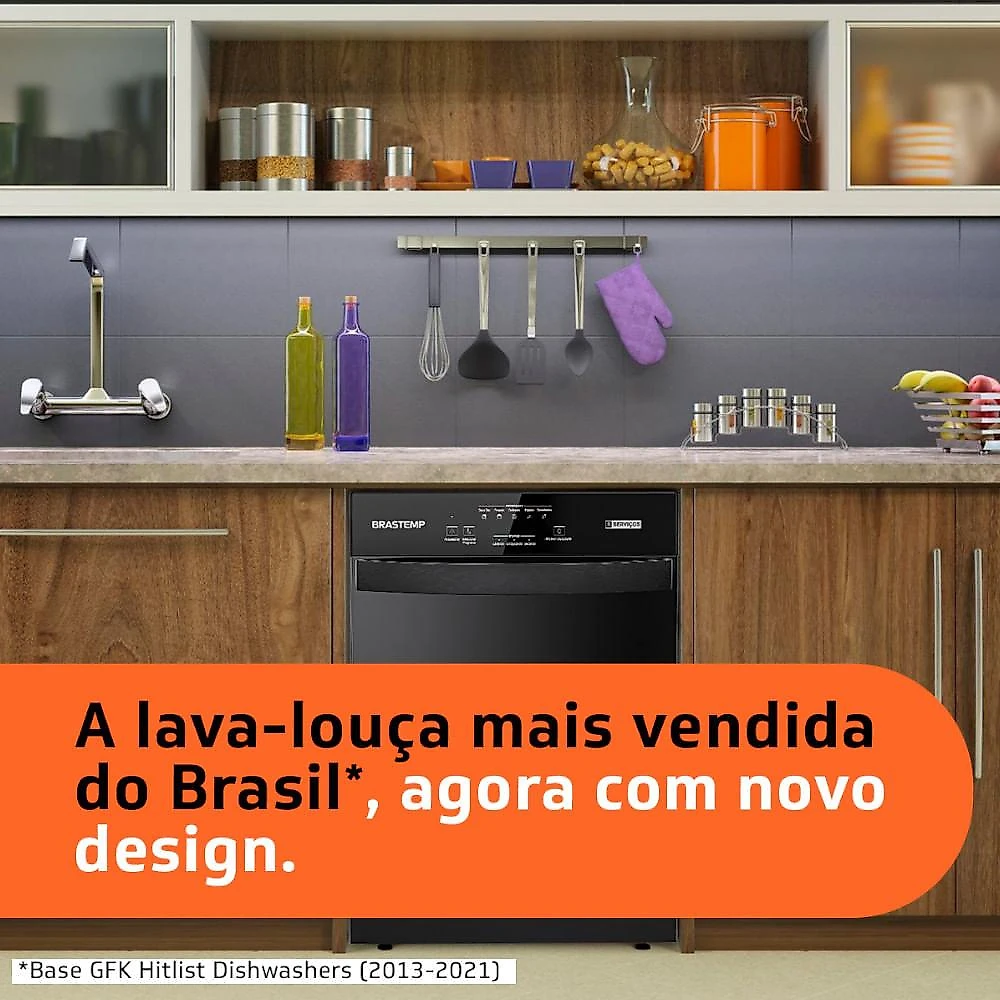 Lava Louças Brastemp 8 Serviços Preta BLF08AE 127V