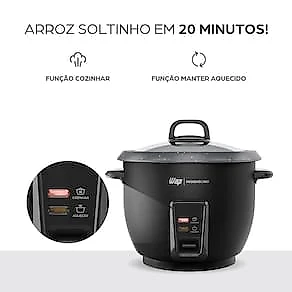 Panela Elétrica de Arroz Wap WRC1000 5 Xícaras – Preto/Cinza 110V