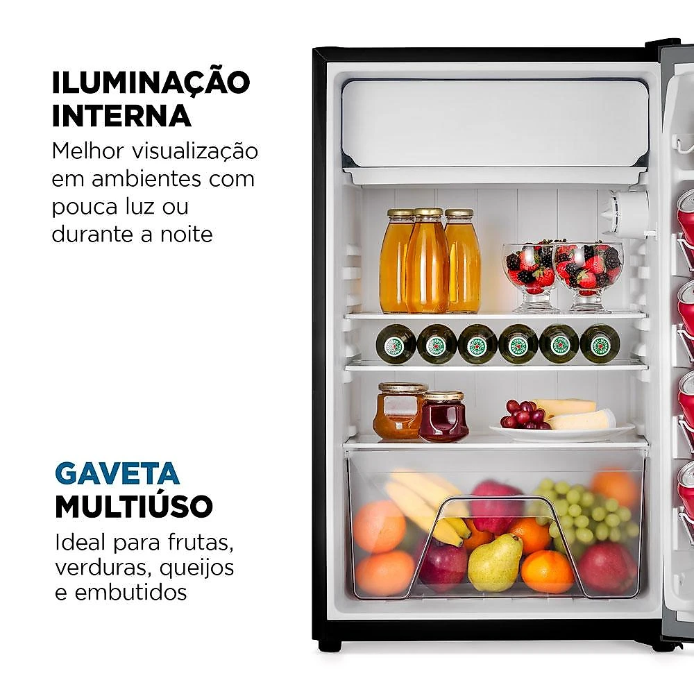Frigobar 120L Porta Reversível Mondial FGB01B120 Preto 220V 220v