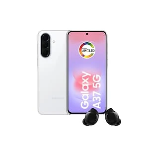 Smartphone Samsung Galaxy A37 5G Tela 6.7" 128GB Branco + Fone de Ouvido Buds Core Preto