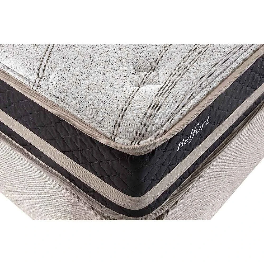 Cama Box Baú Solteiro: Colchão Anatômico Herval Ag65 Belfort + Base Crc Suede Gray (88x188)