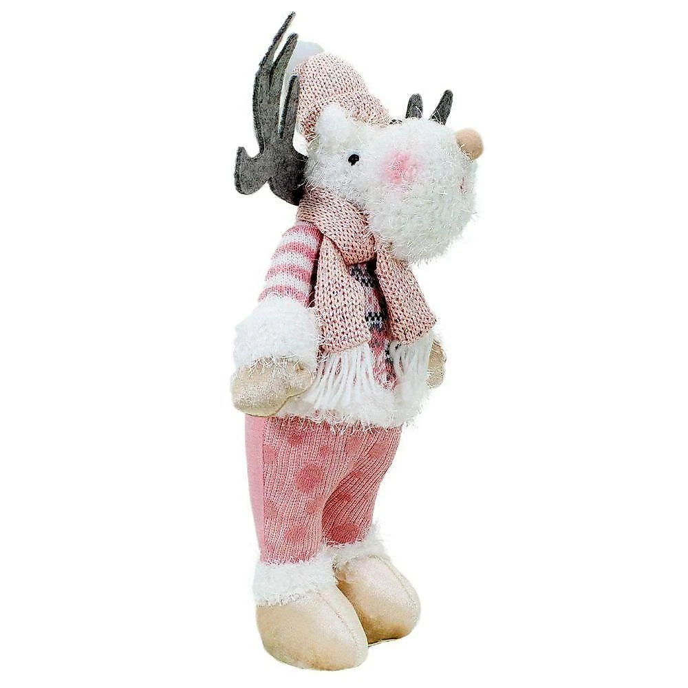 Boneco Natal Rena Rosa Natalina Tecido 44,5cm