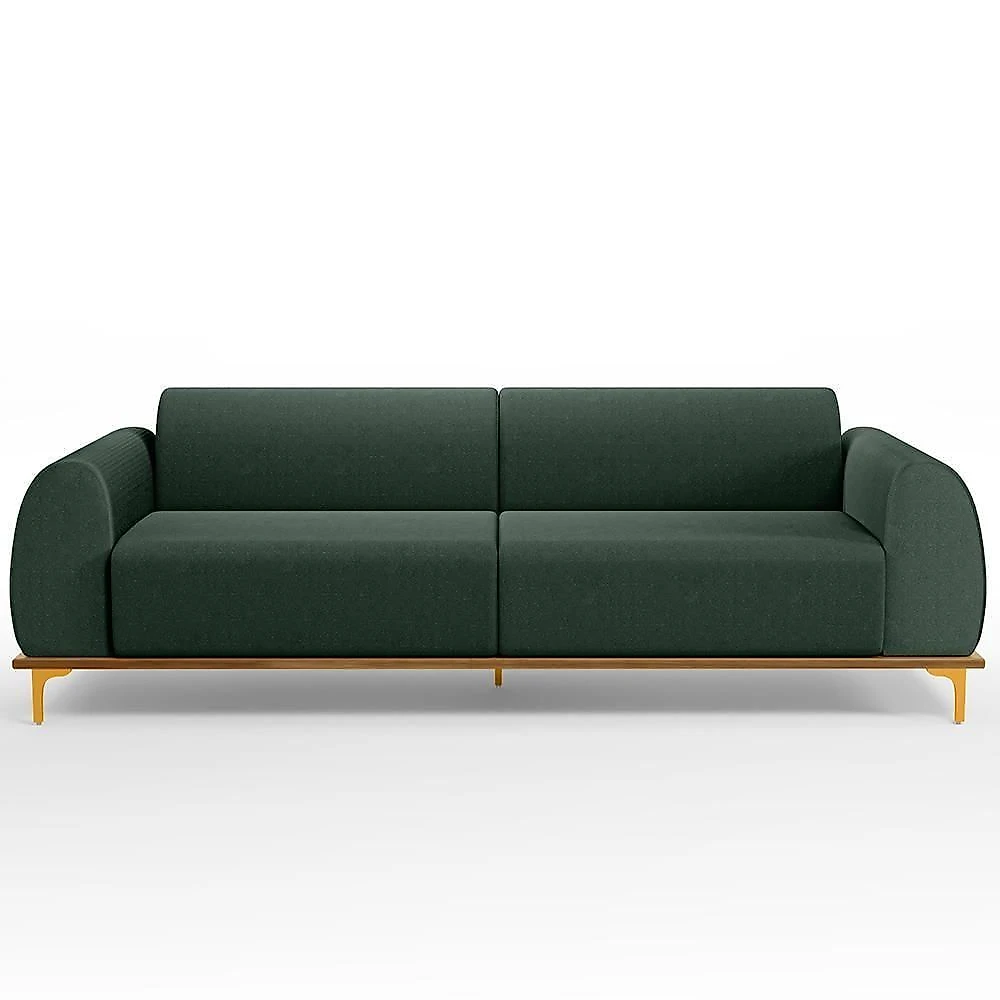 Sofá 03 Lugares Kiev 210 Cm Verde Musgo C-117