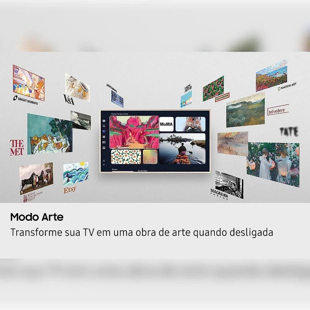 Smart tv 43” qled 4k samsung qn43ls03fagxzd the frame vision ai 2025 modo arte antirreflexo