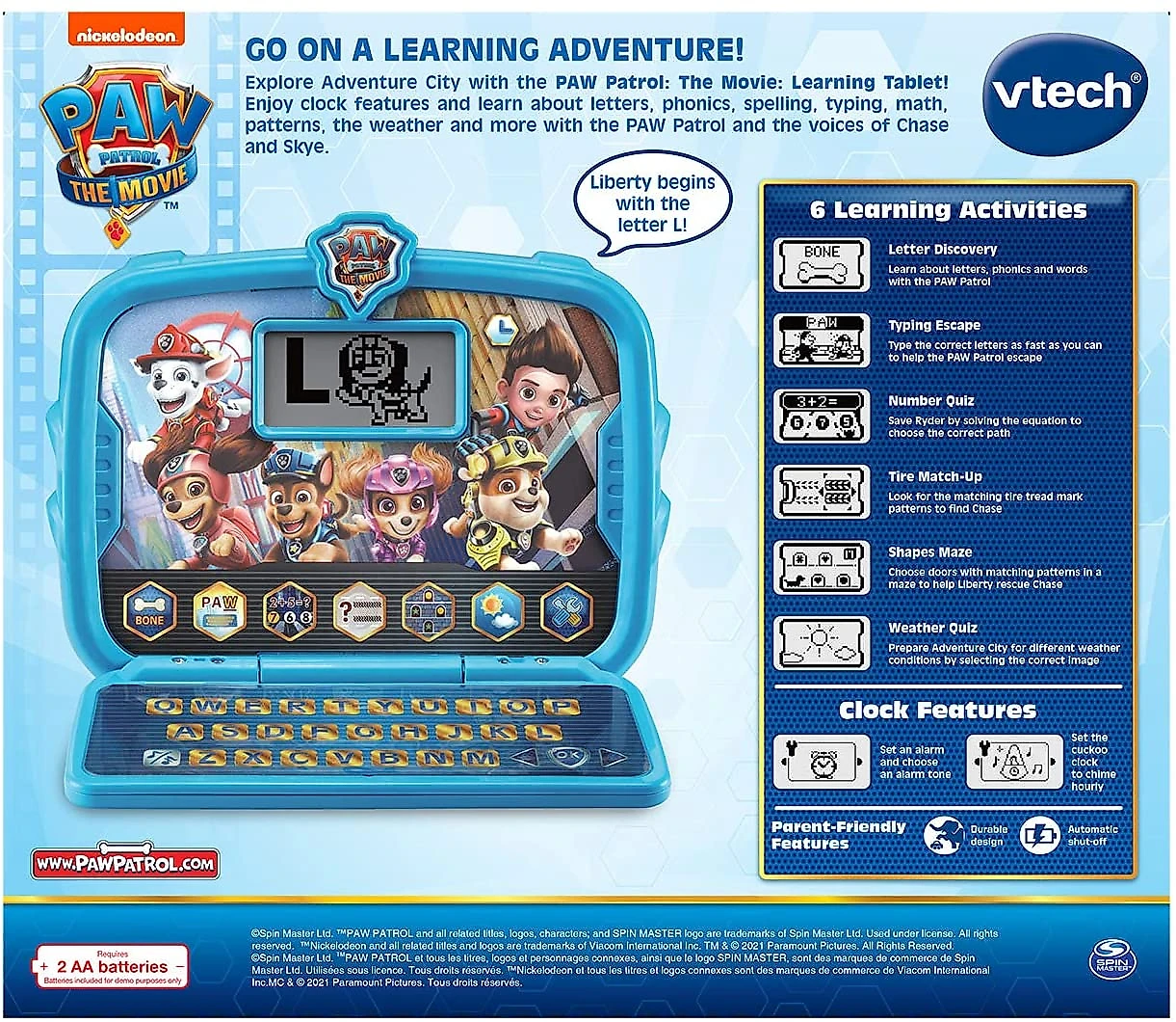 VTech Tablet de Aprendizagem de Patrulha Canina Azul