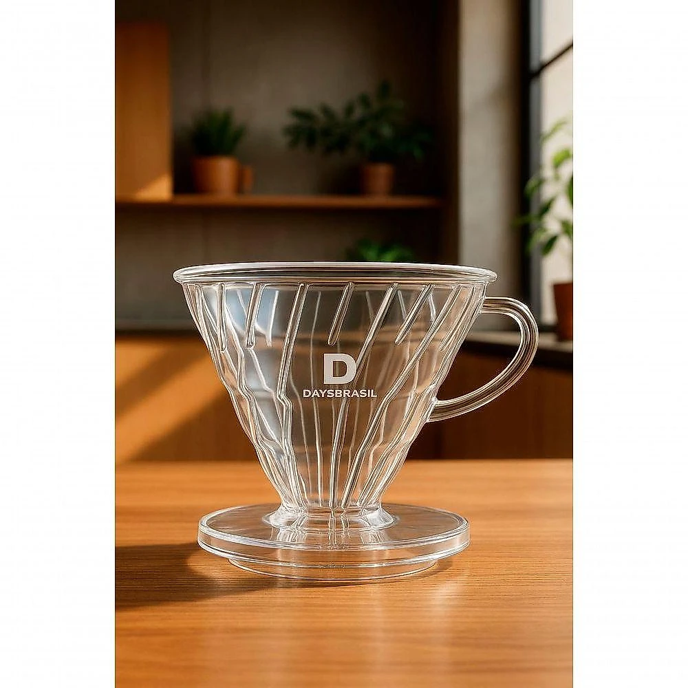 Suporte Coador V60 Acrílico Transparente Tamanho 02 para 1 a 4 Xícaras Café Elegante Daysbrasil