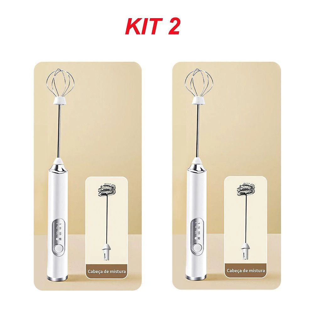 Mixer Elétrico de Mão OEM Lithium 18650 Recarregável 3 Velocidades Branco 110V para Cozinha