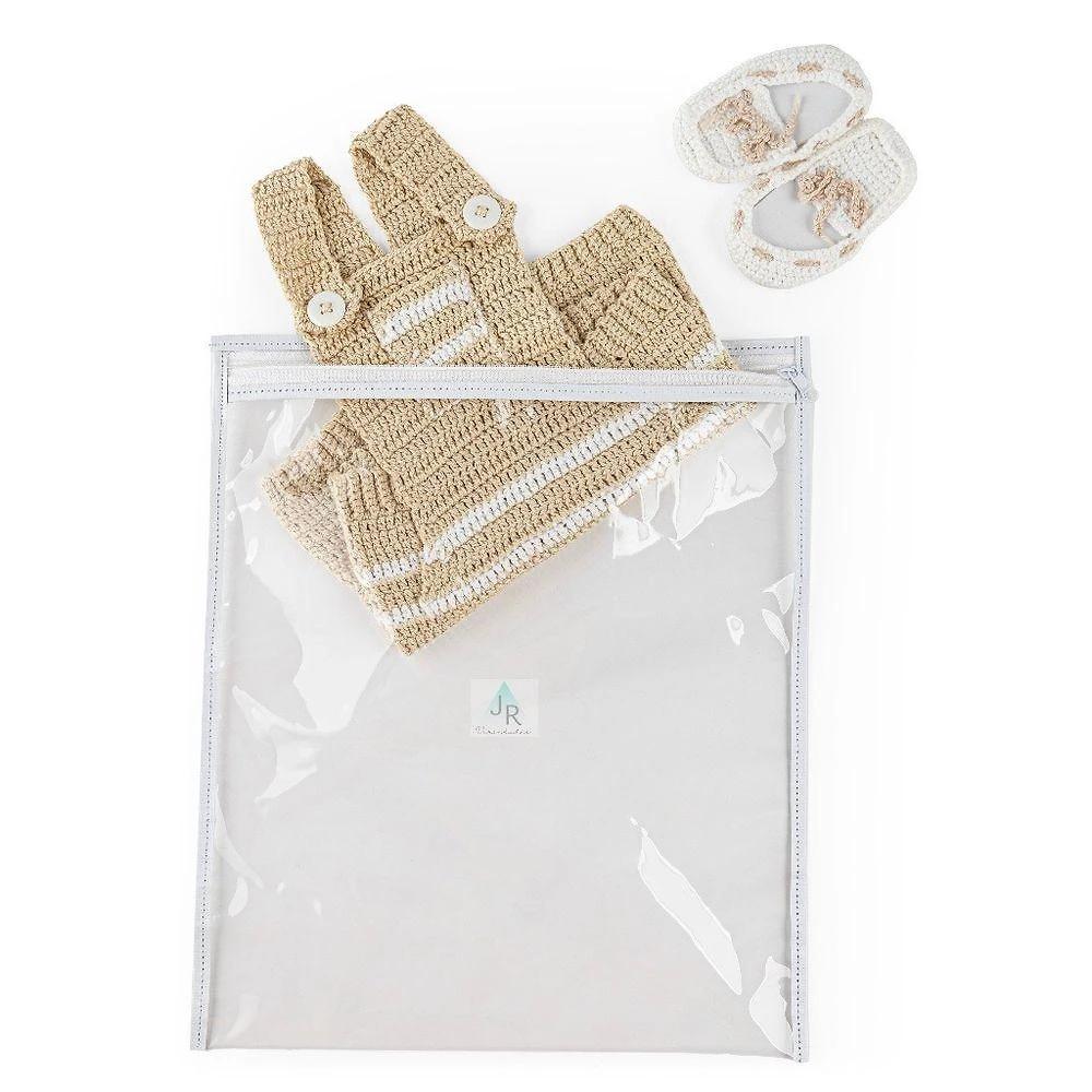 Saquinho Organizador Maternidade Kit 8 Unidades Multiuso com Zíper Branco OEM