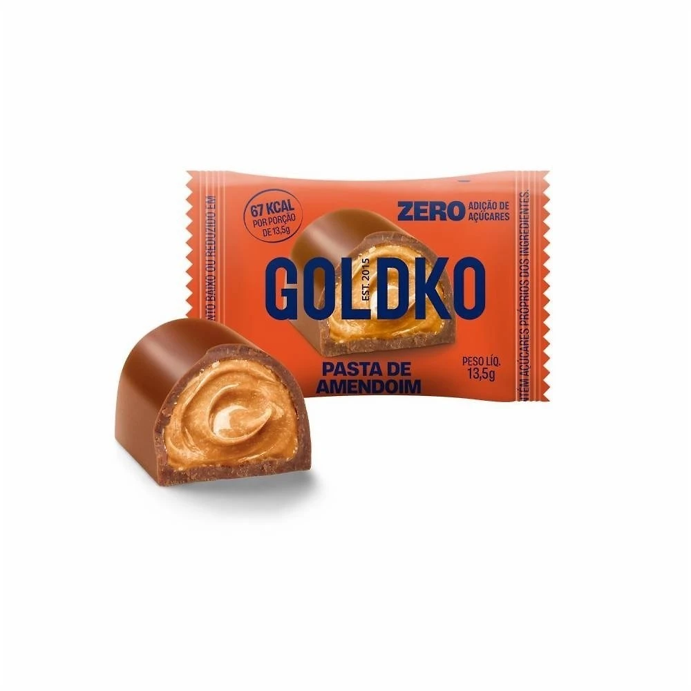 Bombom Chocolate Gold Ko Pasta De Amendoim Zero Açúcar 13,5g
