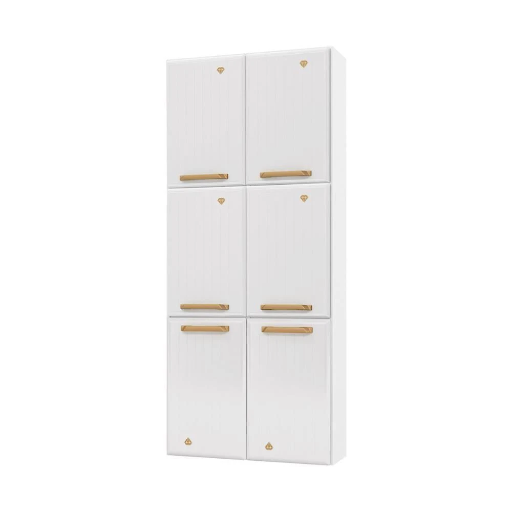 Paneleiro Duplo Para Cozinha De Aço Com 6 Portas 70cm Multimóveis Cr20363 Branco